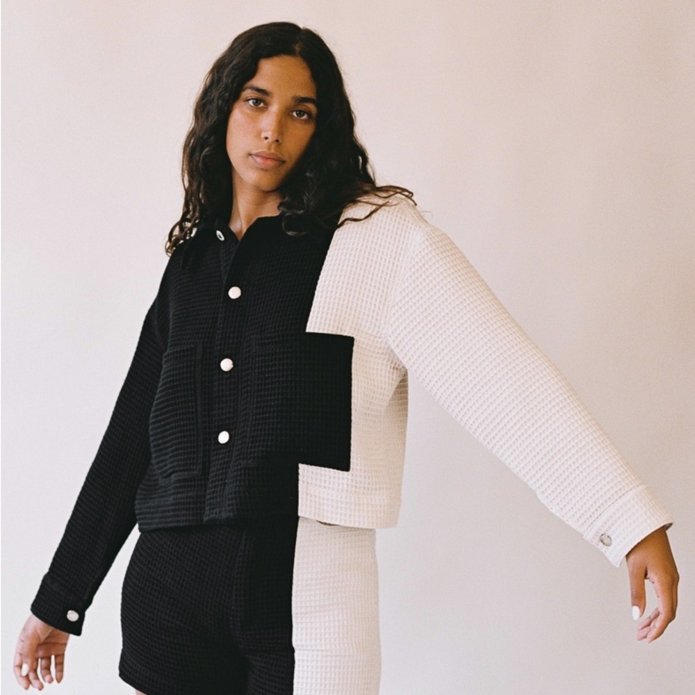 Aniela Parys M/L daisy waffle jacket